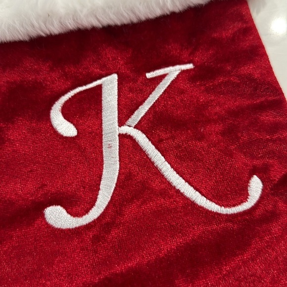 Monogram “K” Christmas Stocking - Picture 3 of 12